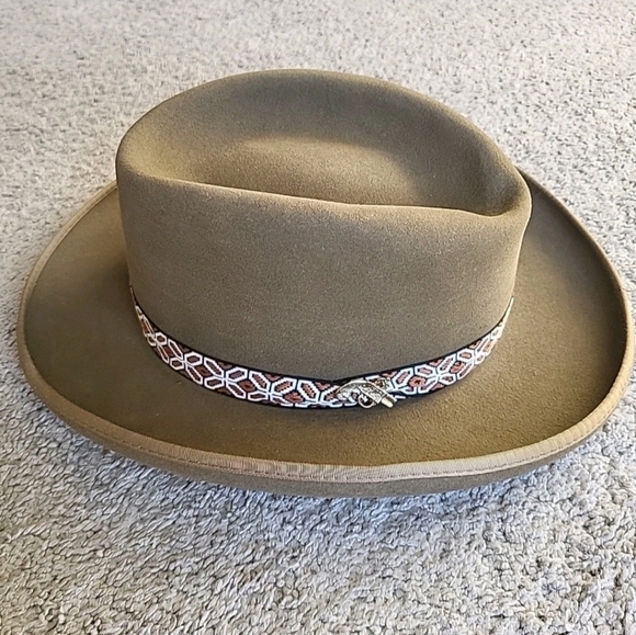 Vintage Stetson Cowboy Hat 7 1/8 Brown 2X Beaver Fur Eddie Bauer Collab USA Made - Picture 2 of 12